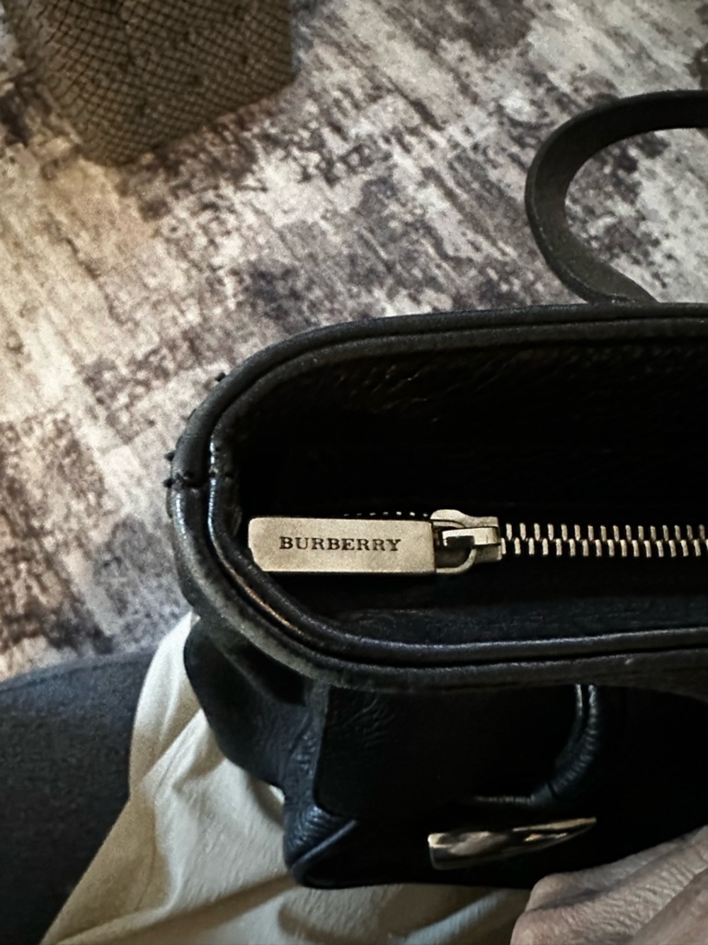 Burberry Black Leather Tote with Dual Front Flap Pockets - Picture 3 of 4